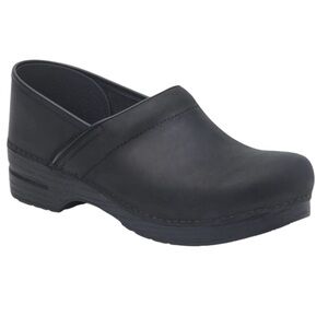 NWOT Dansko Professional Shoes Black Oiled Clog Womens Size 38 (Size 7 1/2 - 8)